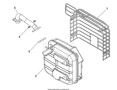 Exhaust And Fittings (030395 030396 030397) Diagram and Parts List for 038029-00  Briggs and Stratton Generator
